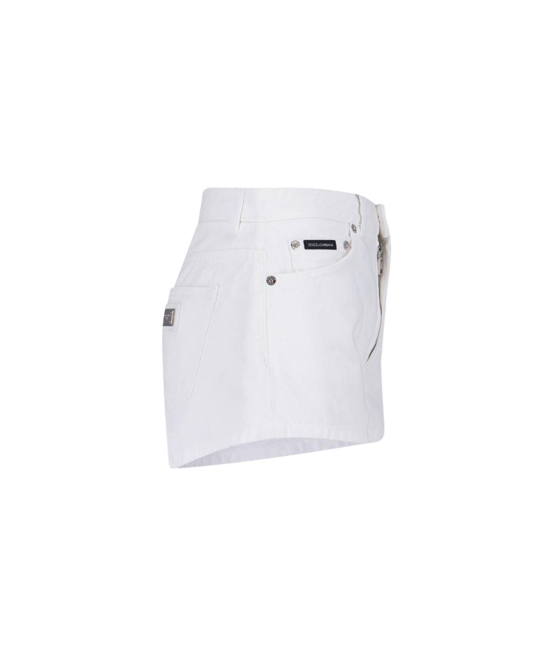 DOLCE&GABBANA Белые хлопковые шорты, фото 3