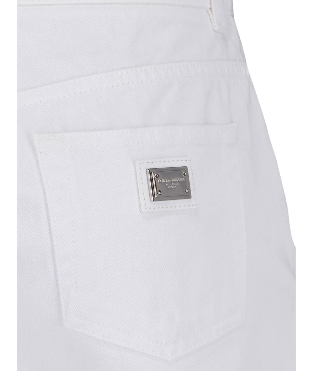 DOLCE&GABBANA Белые хлопковые шорты, фото 4