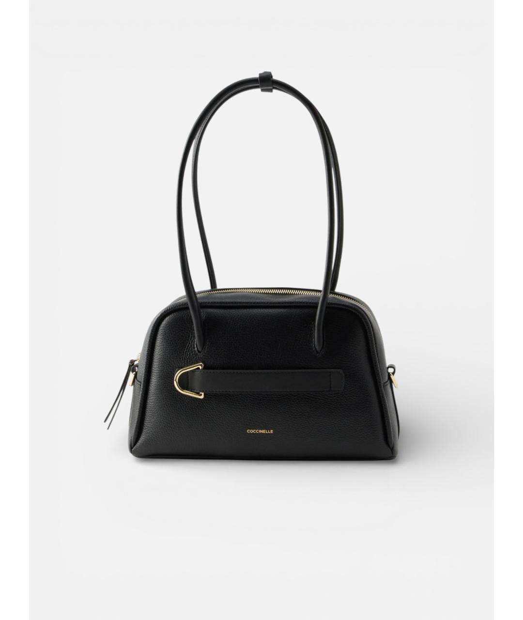 COCCINELLE Черная кожаная сумка с короткими ручками, фото 3