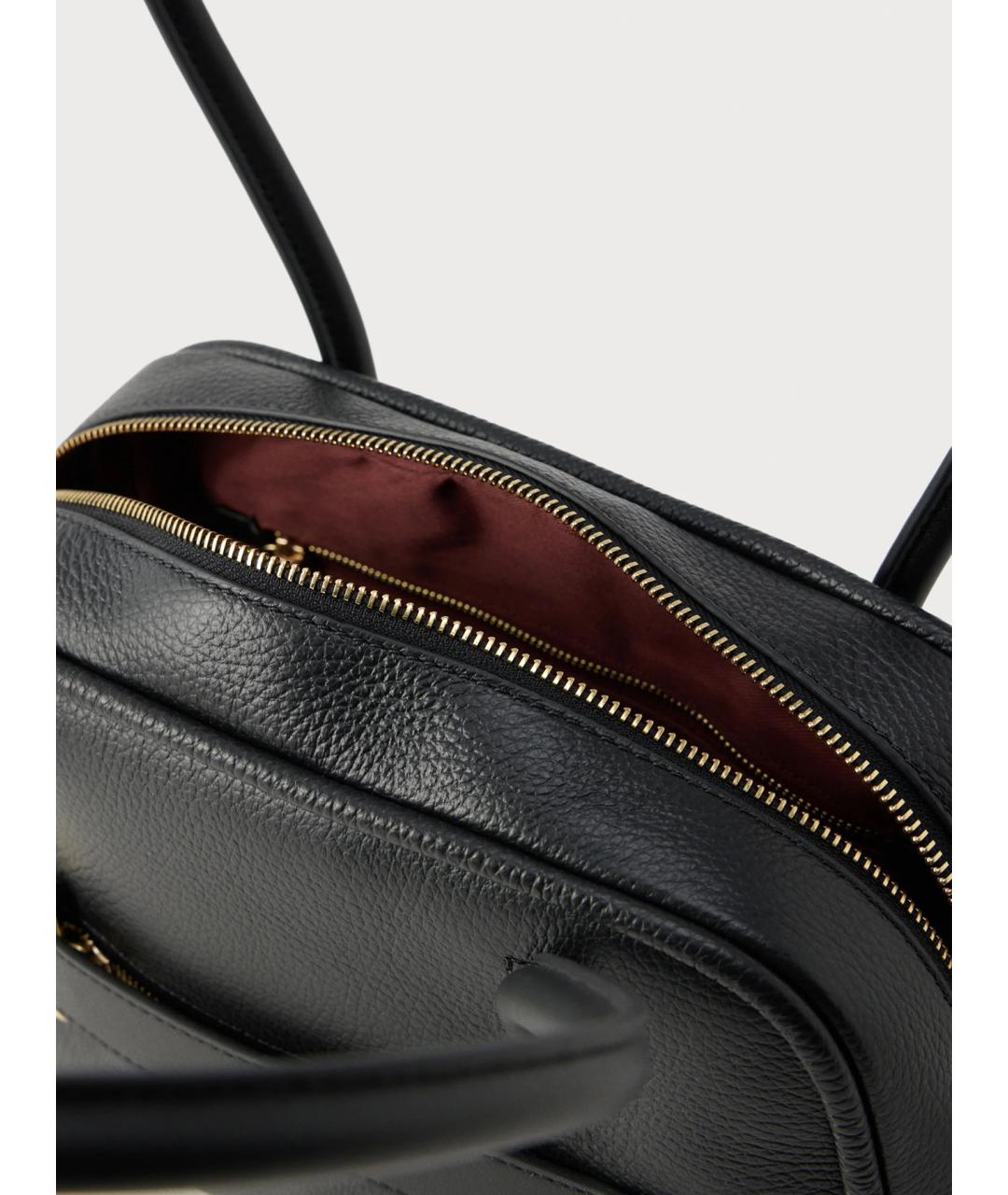 COCCINELLE Черная кожаная сумка с короткими ручками, фото 2