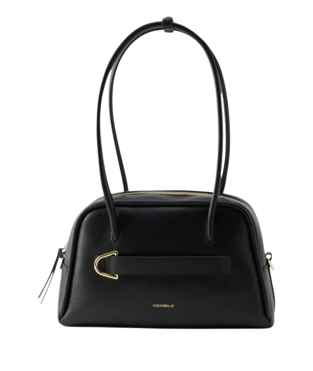 COCCINELLE Черная кожаная сумка с короткими ручками, фото 1