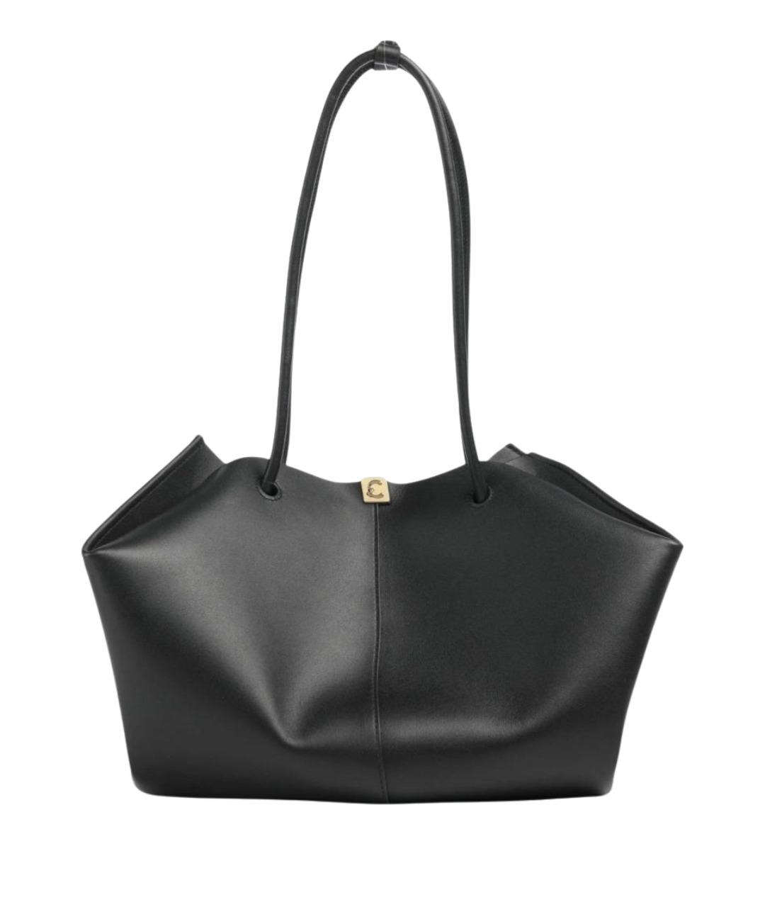 COCCINELLE Черная кожаная сумка тоут, фото 1