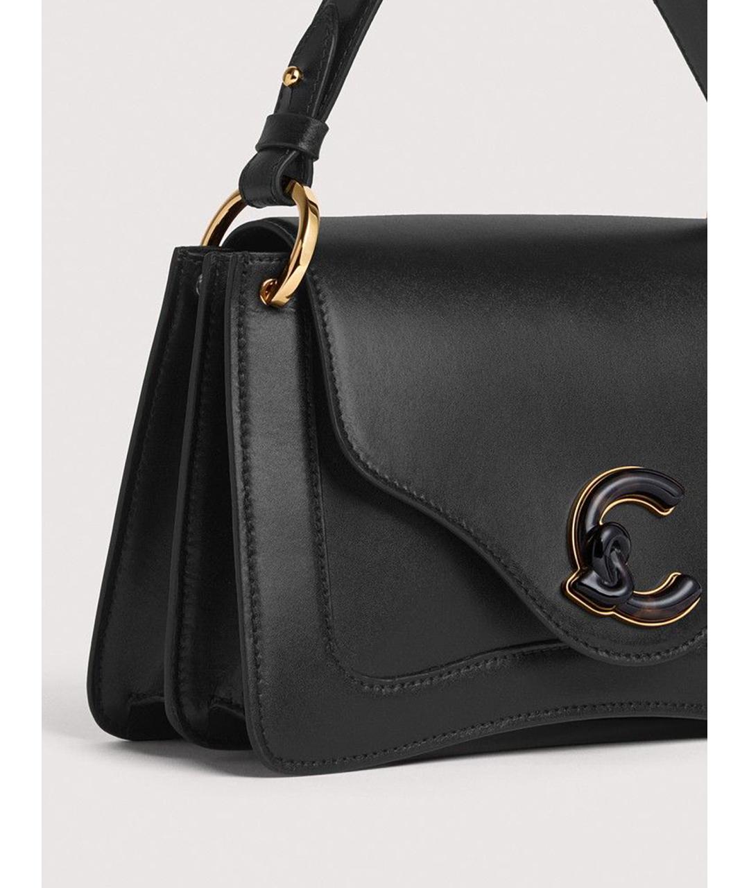 COCCINELLE Черная кожаная сумка с короткими ручками, фото 3