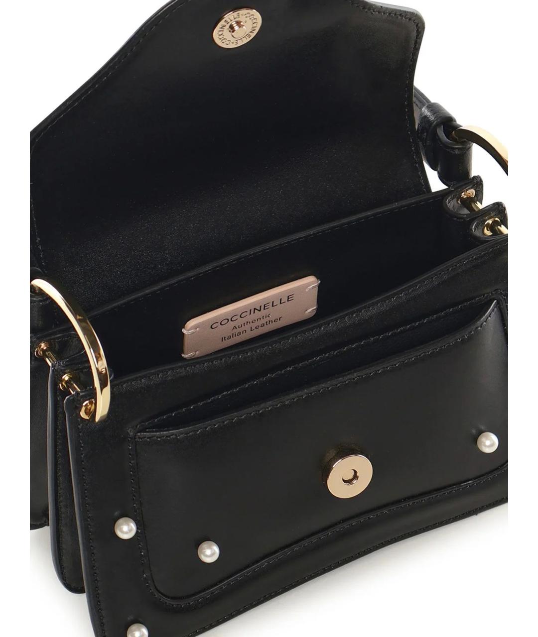 COCCINELLE Черная кожаная сумка через плечо, фото 4