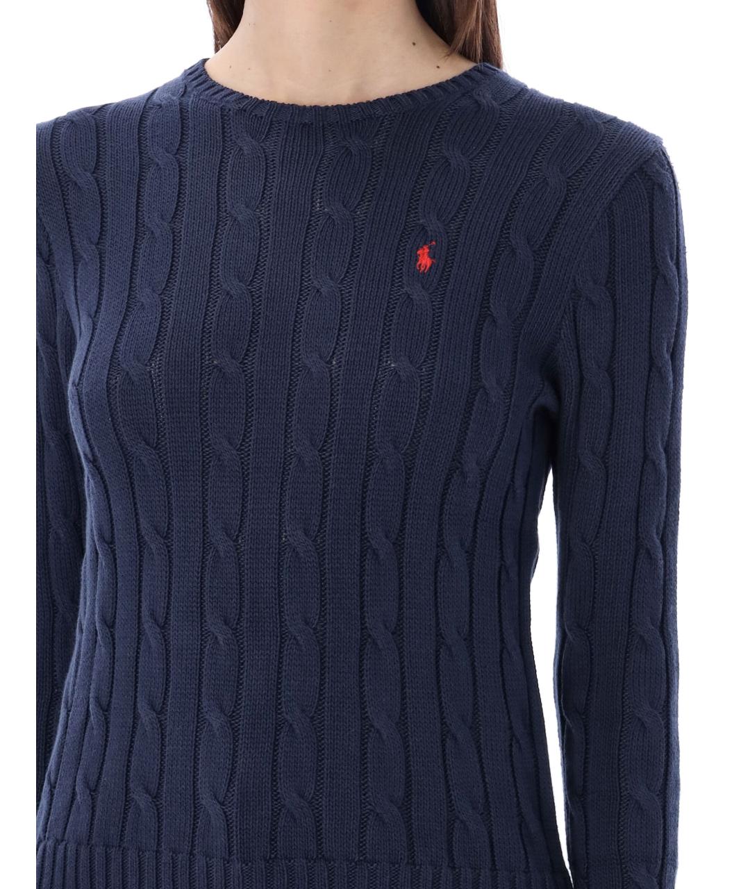 POLO RALPH LAUREN Темно-синий хлопковый джемпер / свитер, фото 4