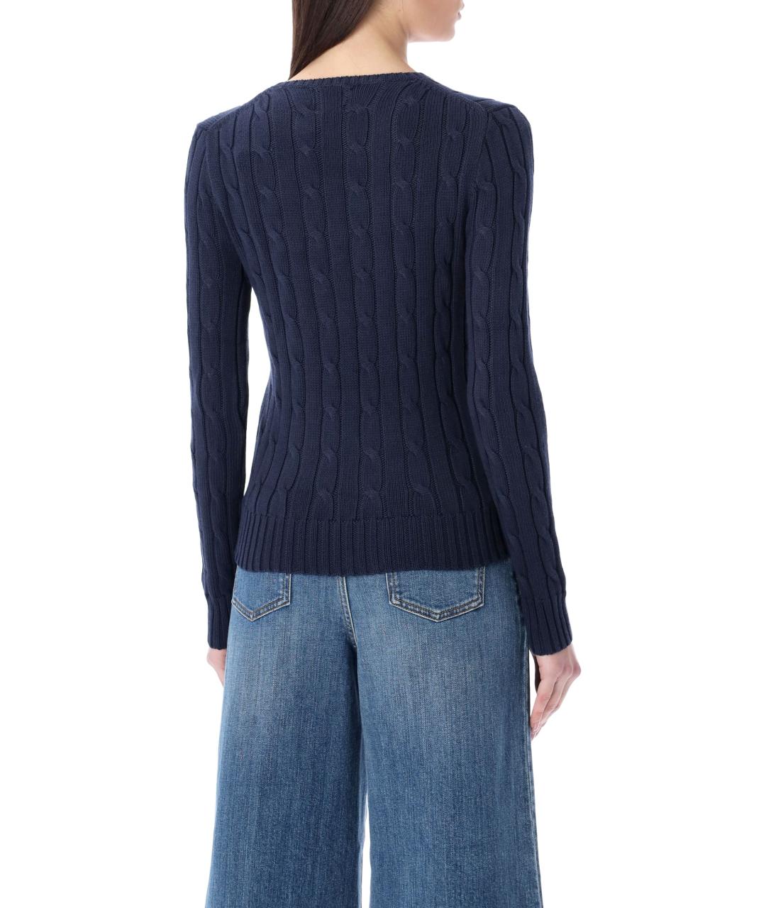 POLO RALPH LAUREN Темно-синий хлопковый джемпер / свитер, фото 3