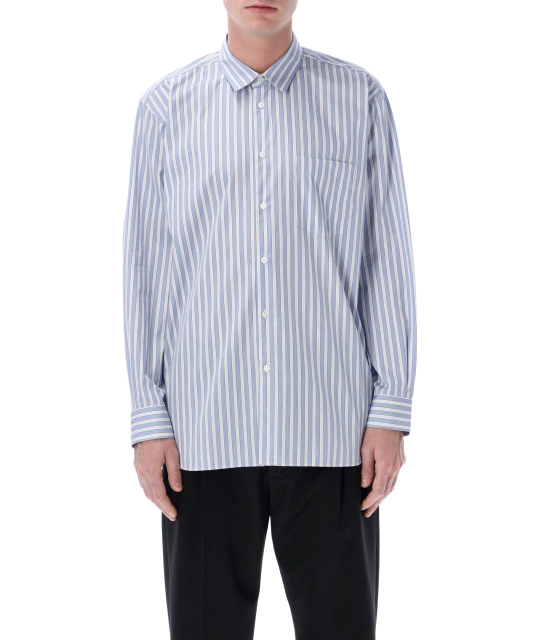 COMME DES GARÇONS Голубая хлопковая кэжуал рубашка, фото 2