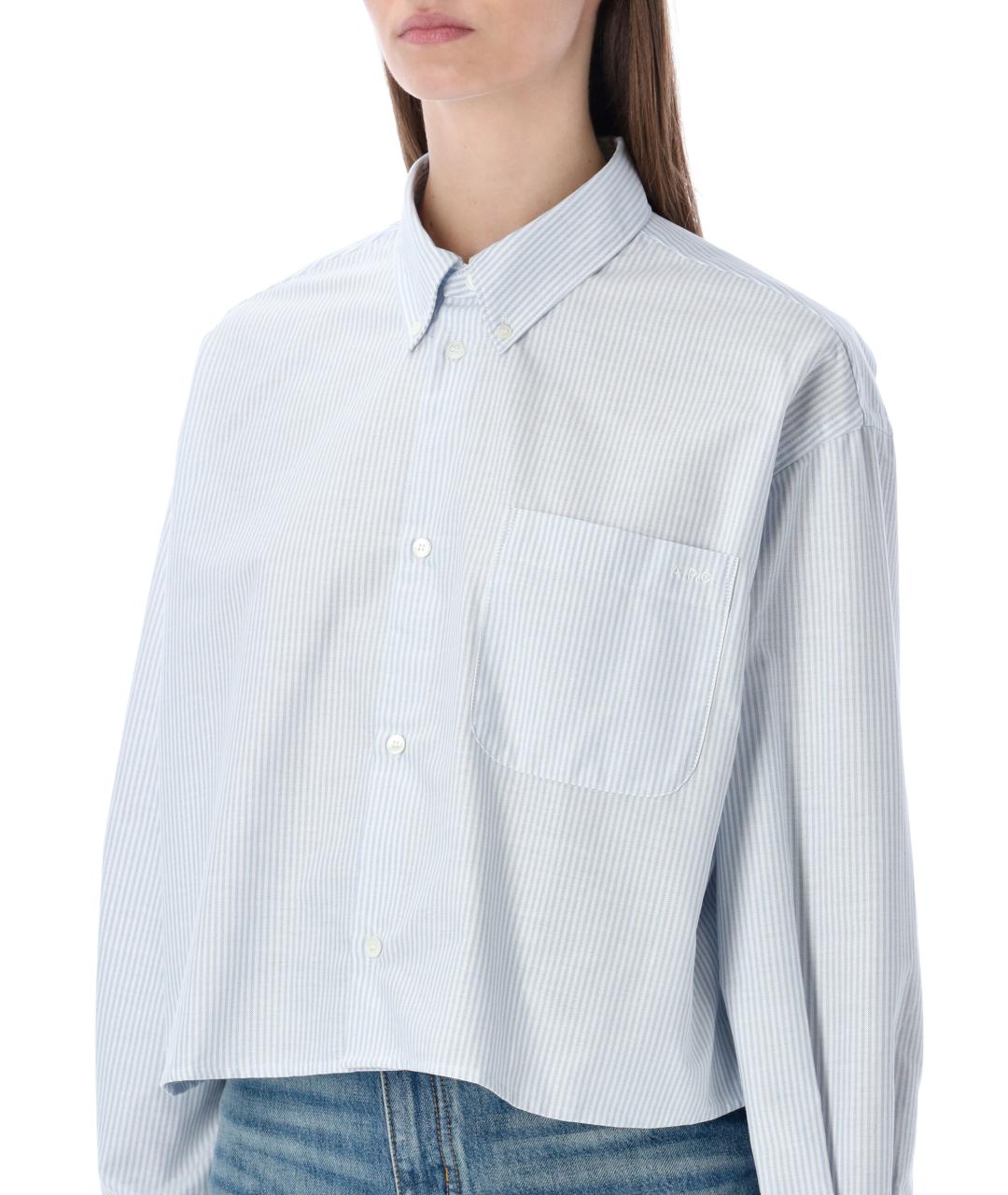 A.P.C. Голубая хлопковая рубашка, фото 3