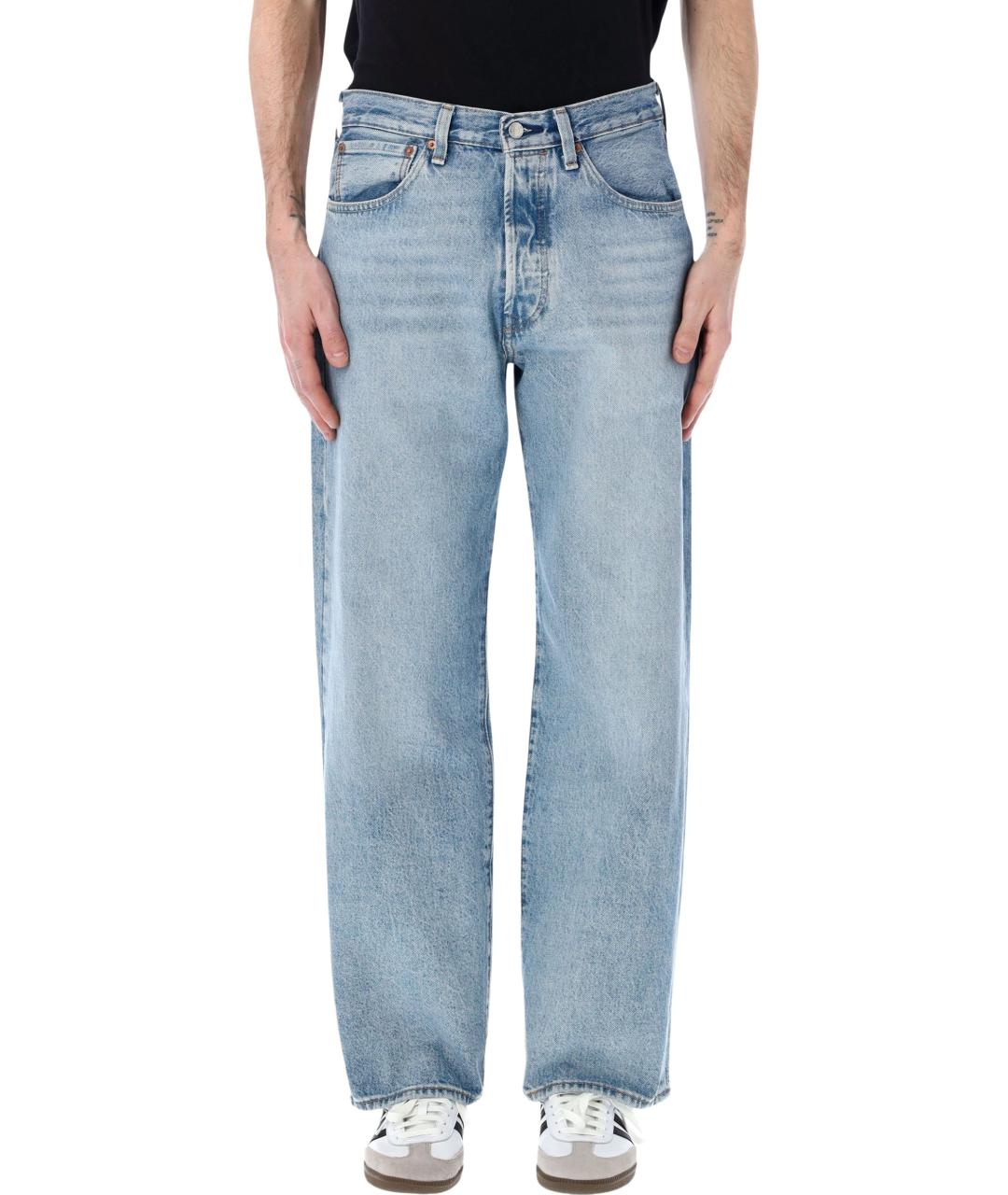 LEVI'S Голубые хлопковые прямые джинсы, фото 2