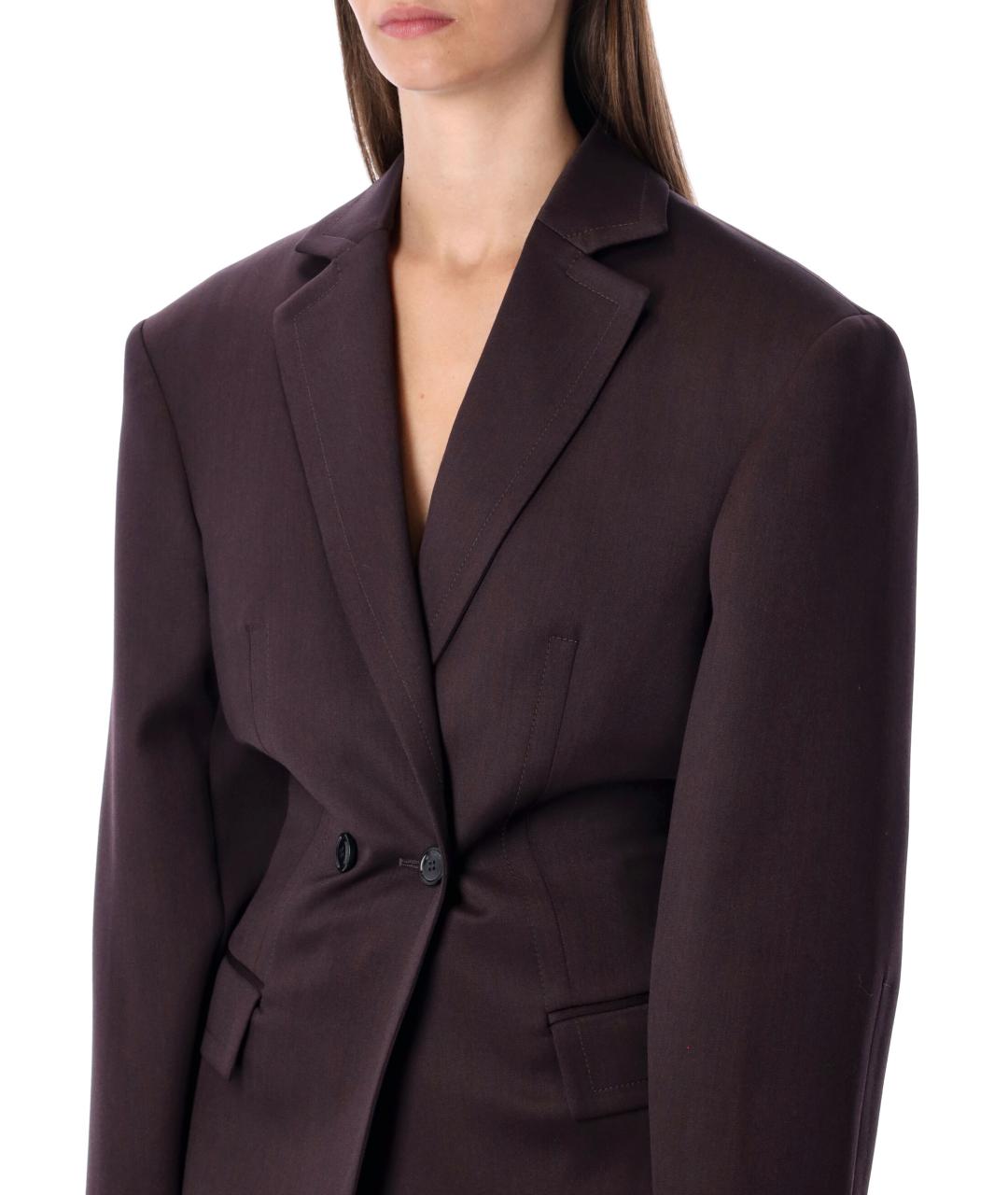 MAGDA BUTRYM Бордовый шерстяной жакет/пиджак, фото 4