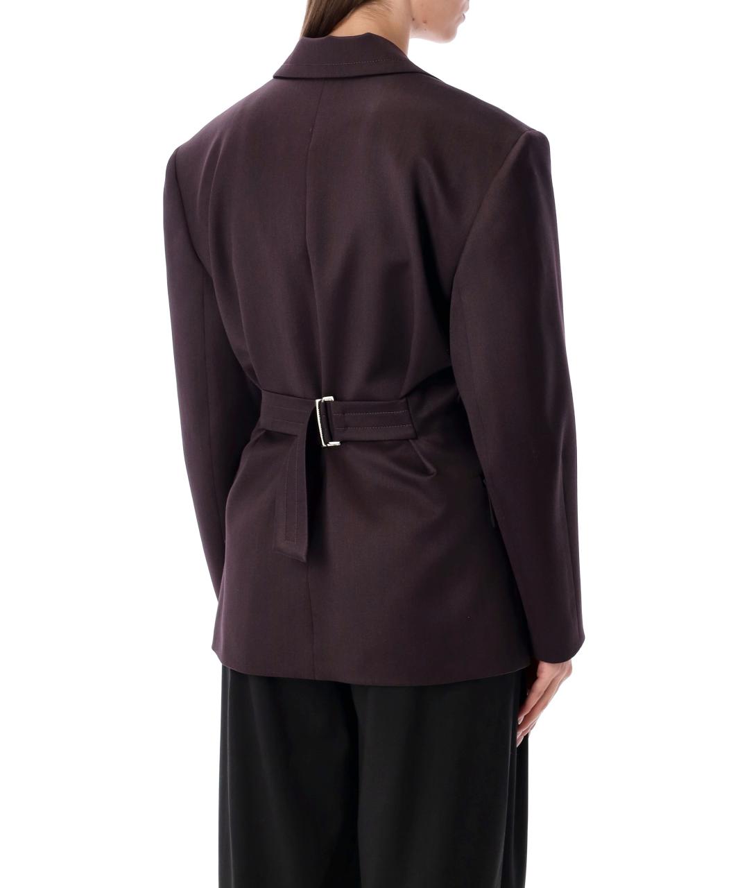 MAGDA BUTRYM Бордовый шерстяной жакет/пиджак, фото 3