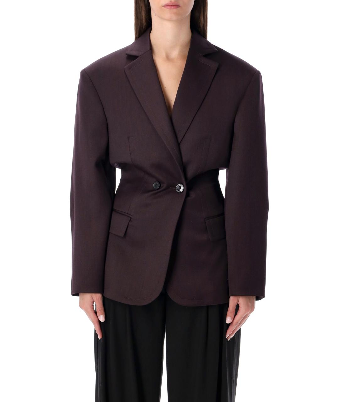 MAGDA BUTRYM Бордовый шерстяной жакет/пиджак, фото 2