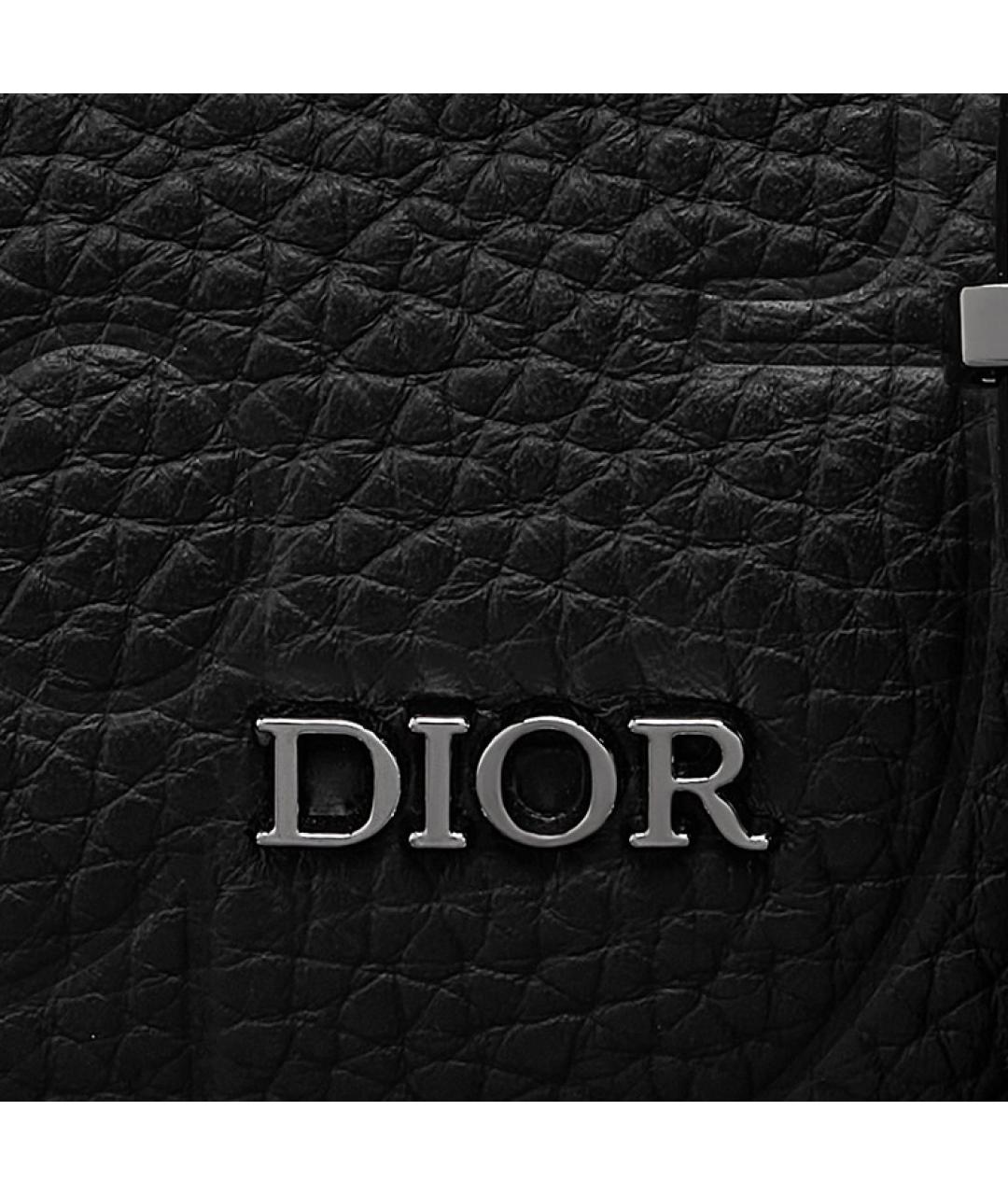 CHRISTIAN DIOR Черная кожаная сумка на плечо, фото 5