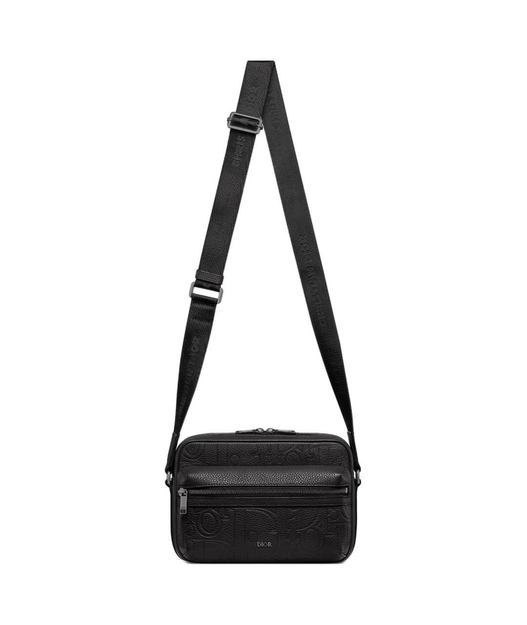 CHRISTIAN DIOR Черная кожаная сумка на плечо, фото 2