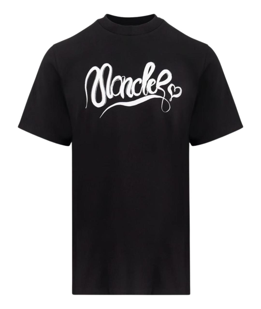 MONCLER Черная хлопковая футболка, фото 1