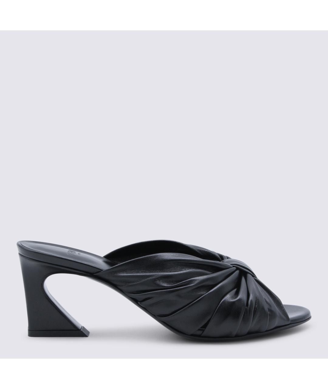 FENDI Черные кожаные мюли, фото 5