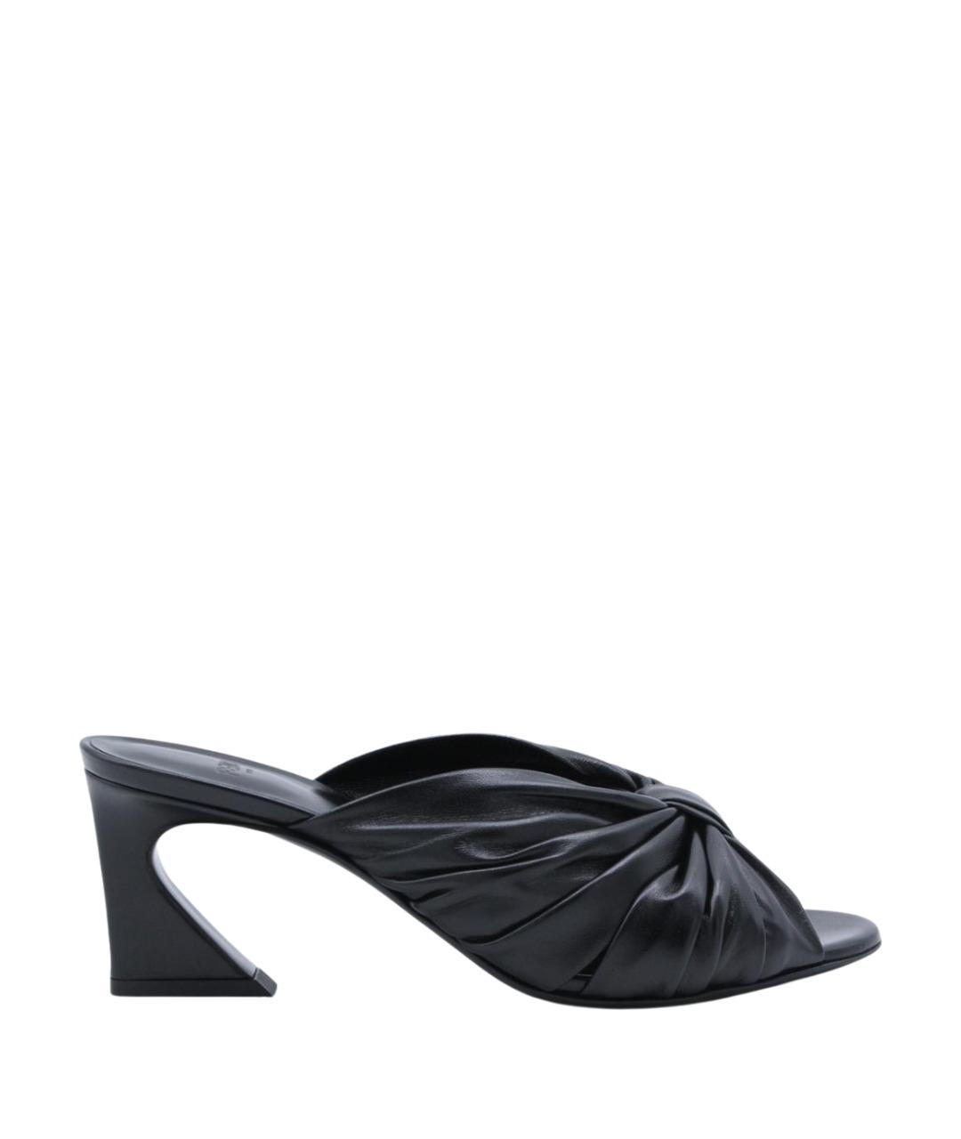 FENDI Черные кожаные мюли, фото 1