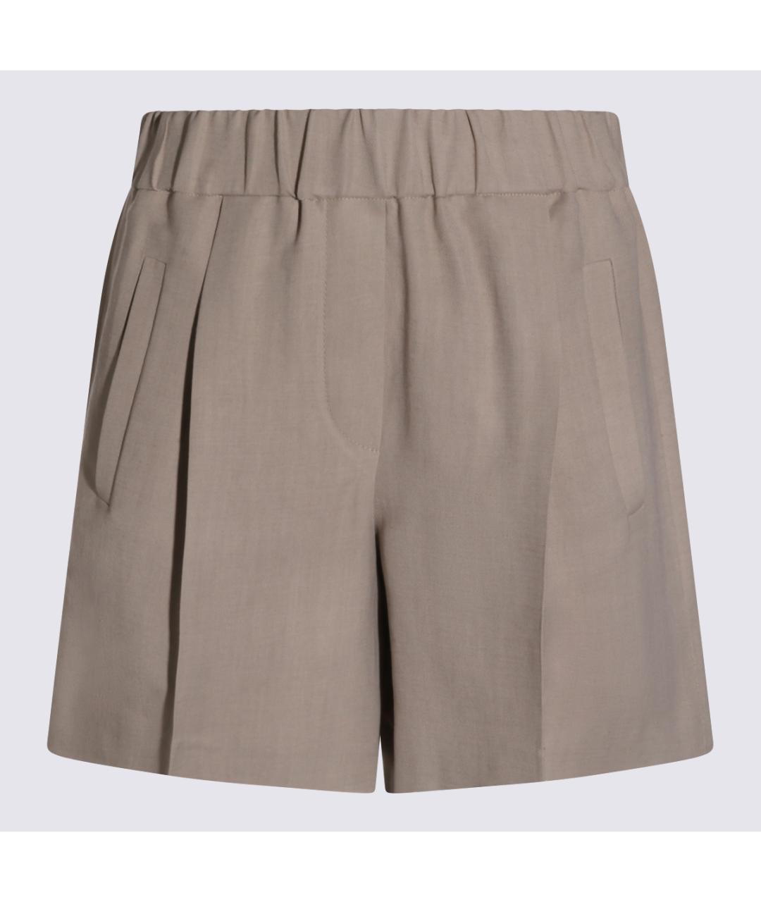 BRUNELLO CUCINELLI Бежевые вискозные шорты, фото 5