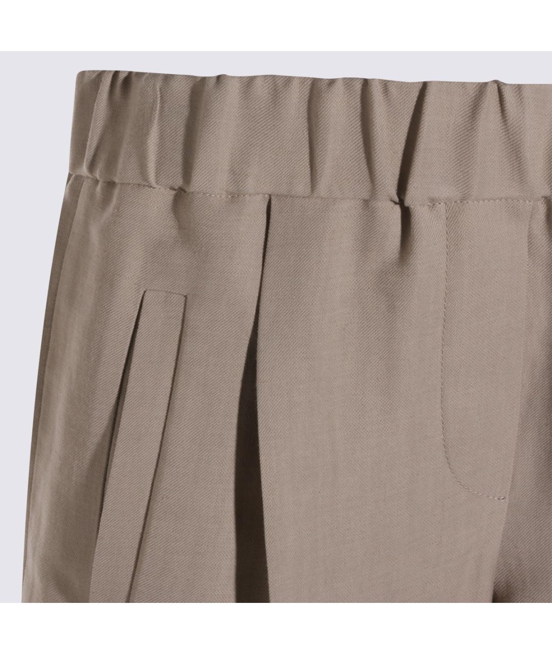 BRUNELLO CUCINELLI Бежевые вискозные шорты, фото 3