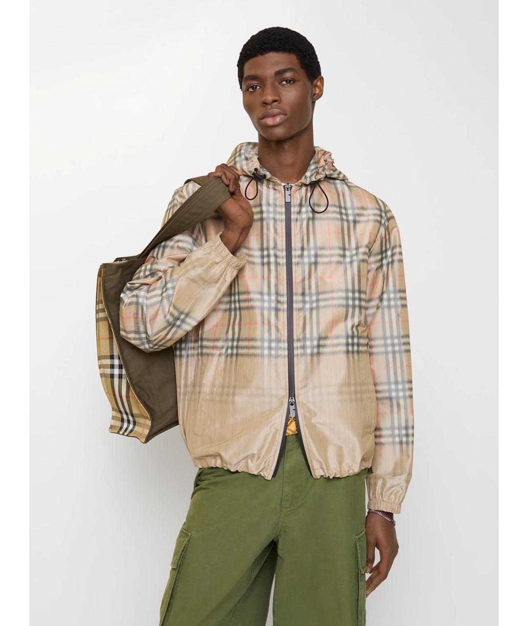 BURBERRY Бежевая вискозная куртка, фото 2