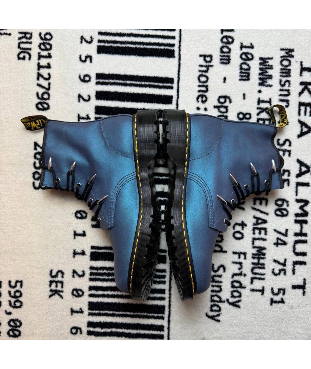 DR. MARTENS Темно-синие кожаные высокие ботинки, фото 3