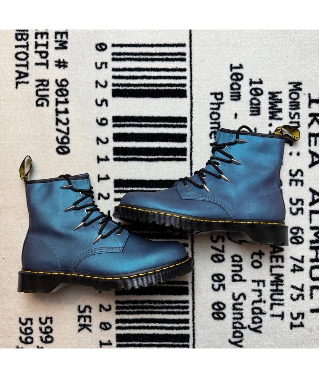 DR. MARTENS Темно-синие кожаные высокие ботинки, фото 6