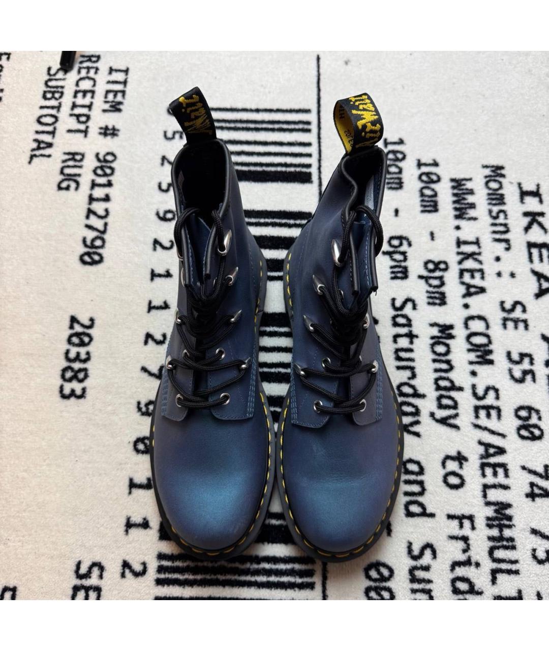 DR. MARTENS Темно-синие кожаные высокие ботинки, фото 2