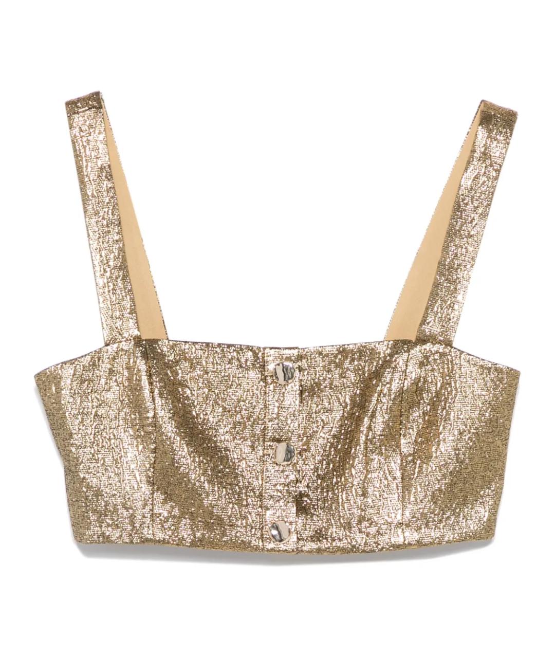 SELF-PORTRAIT Золотая полиэстеровая майка, фото 1