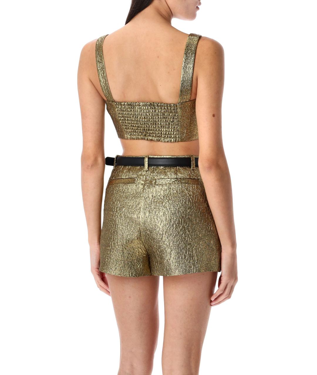 SELF-PORTRAIT Золотая полиэстеровая майка, фото 3