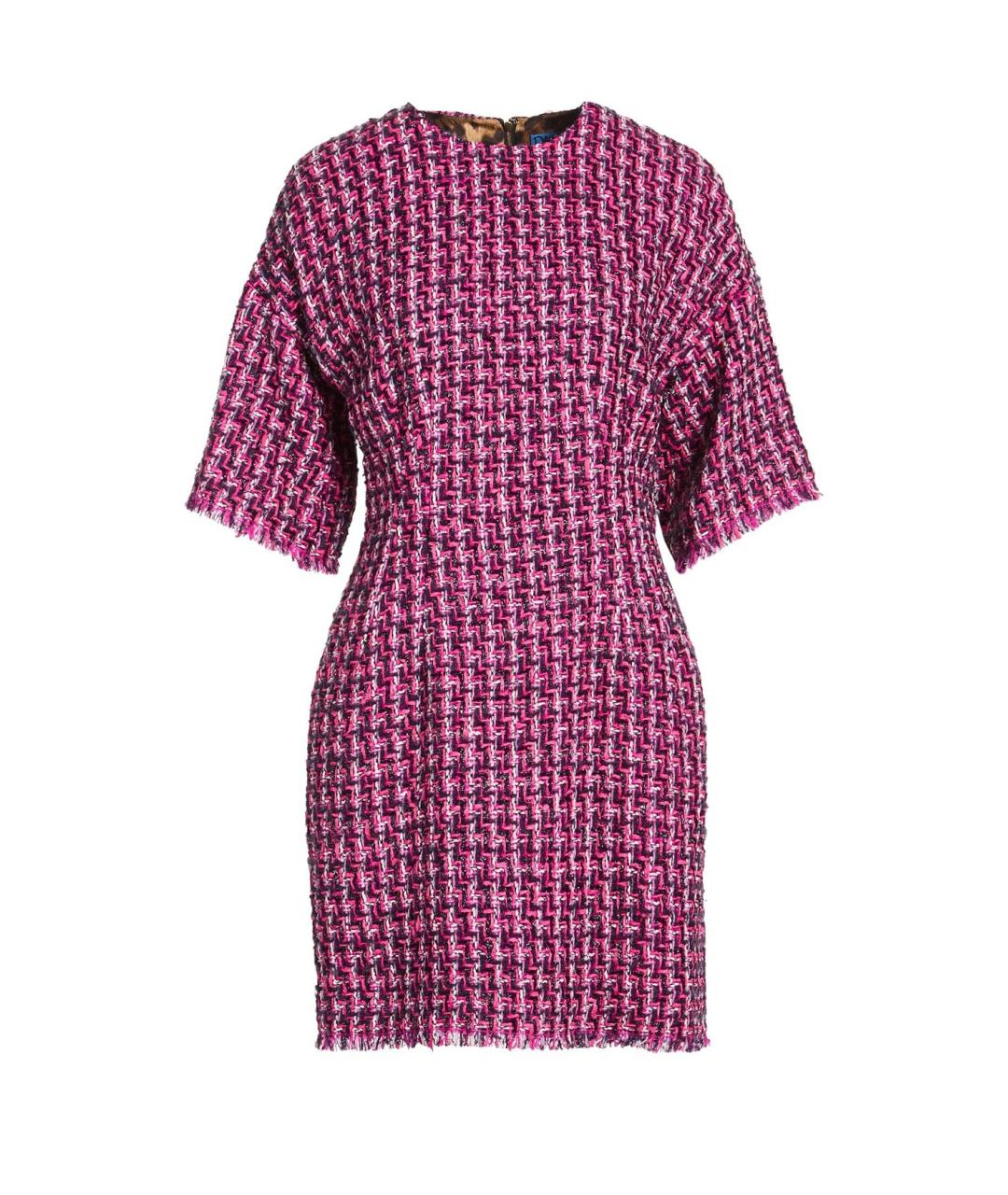 DOLCE&GABBANA Фуксия шерстяное коктейльное платье, фото 1