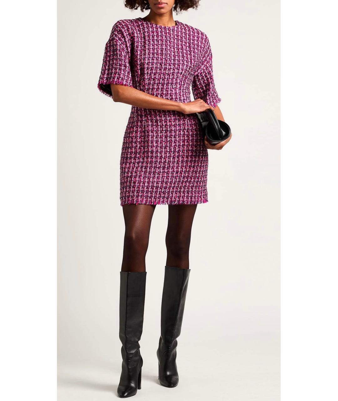 DOLCE&GABBANA Фуксия шерстяное коктейльное платье, фото 2