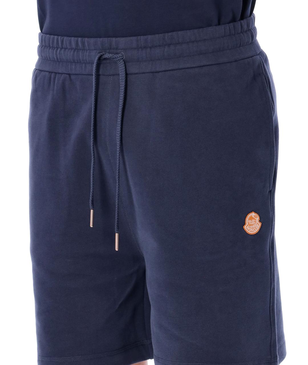 MONCLER Синие хлопковые шорты, фото 4