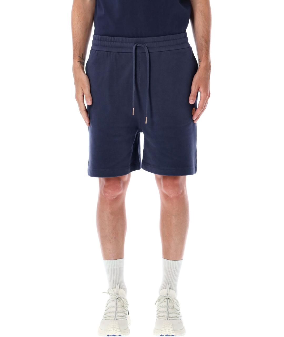 MONCLER Синие хлопковые шорты, фото 2