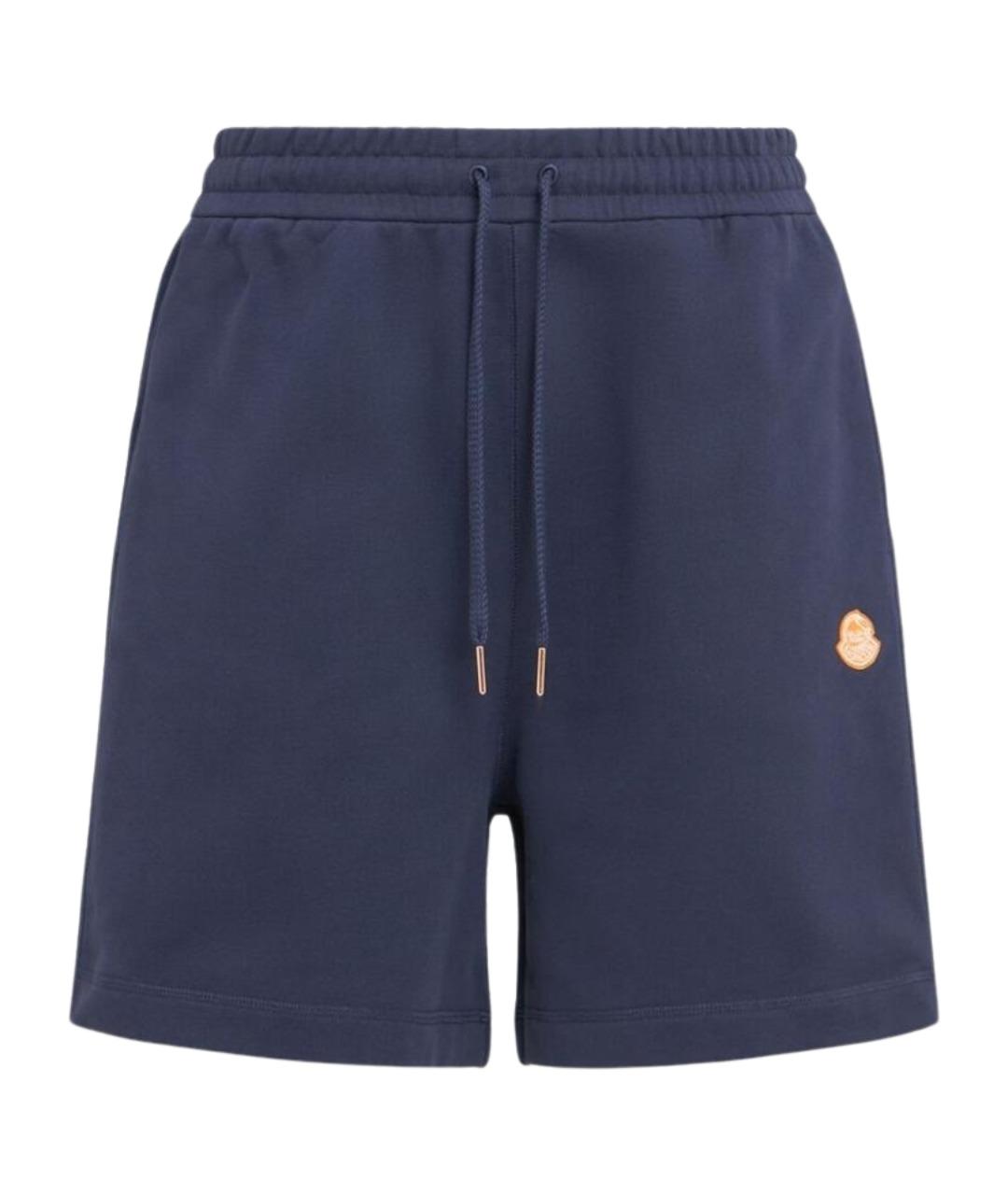 MONCLER Синие хлопковые шорты, фото 1
