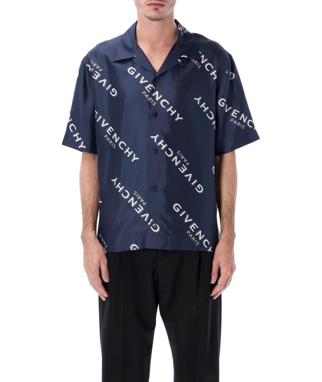 GIVENCHY Синяя шелковая кэжуал рубашка, фото 2