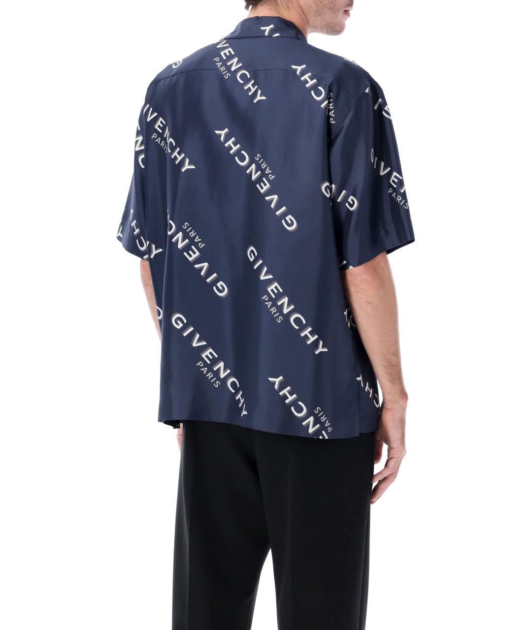 GIVENCHY Синяя шелковая кэжуал рубашка, фото 3