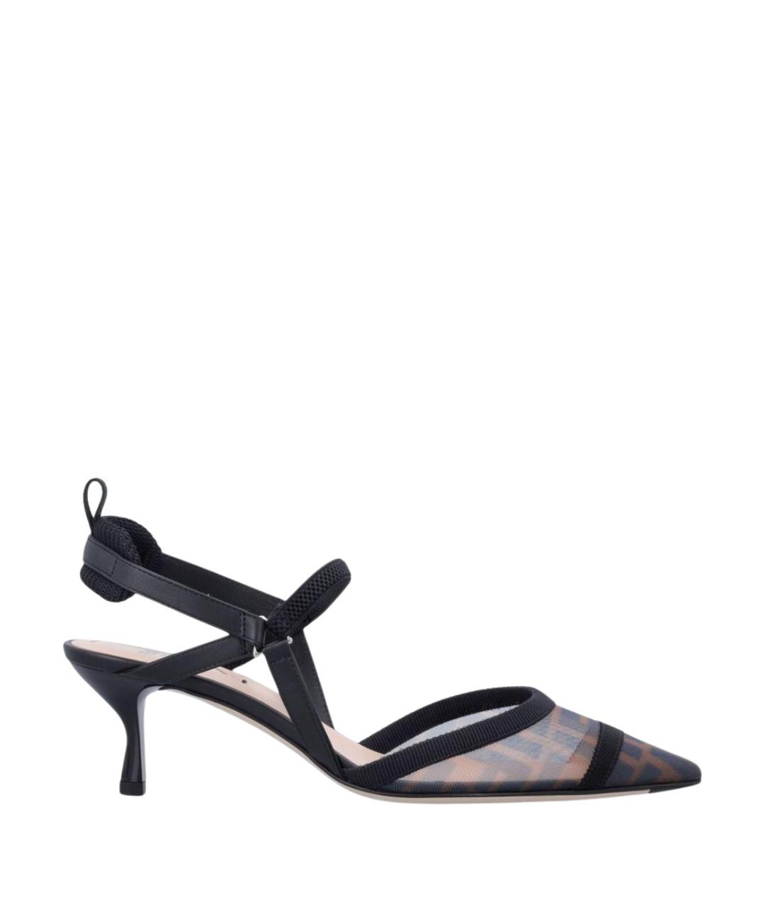 FENDI Черные синтетические туфли, фото 1