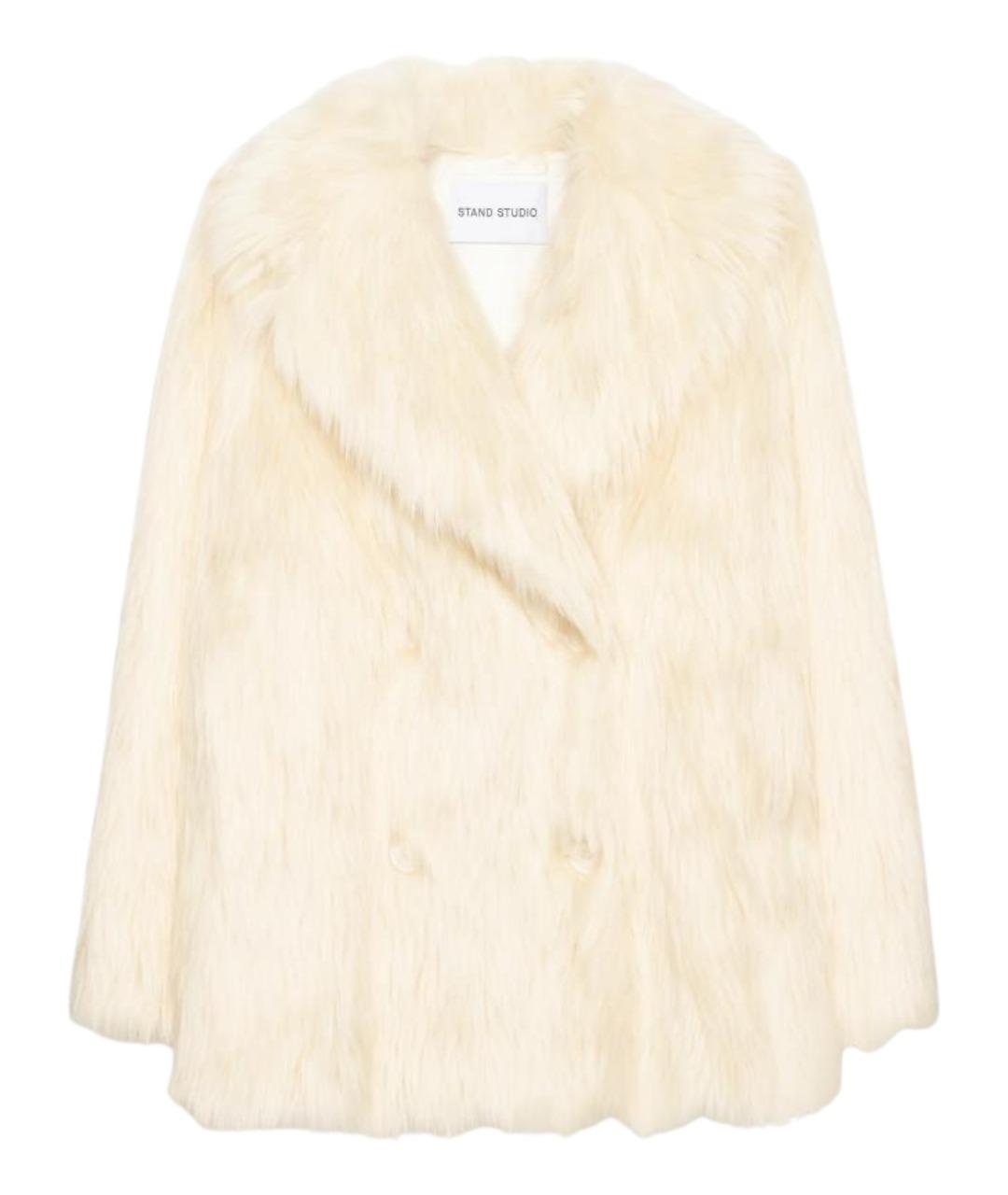 STAND STUDIO Бежевое полиэстеровое пальто, фото 1