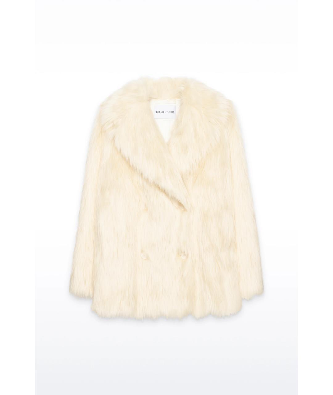 STAND STUDIO Бежевое полиэстеровое пальто, фото 5