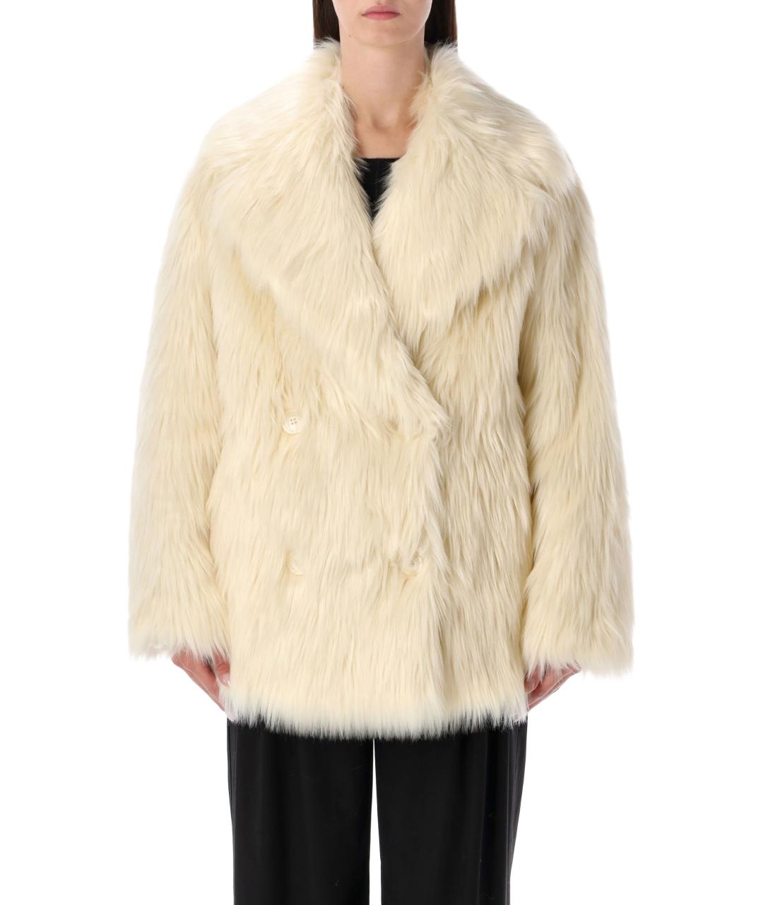 STAND STUDIO Бежевое полиэстеровое пальто, фото 2