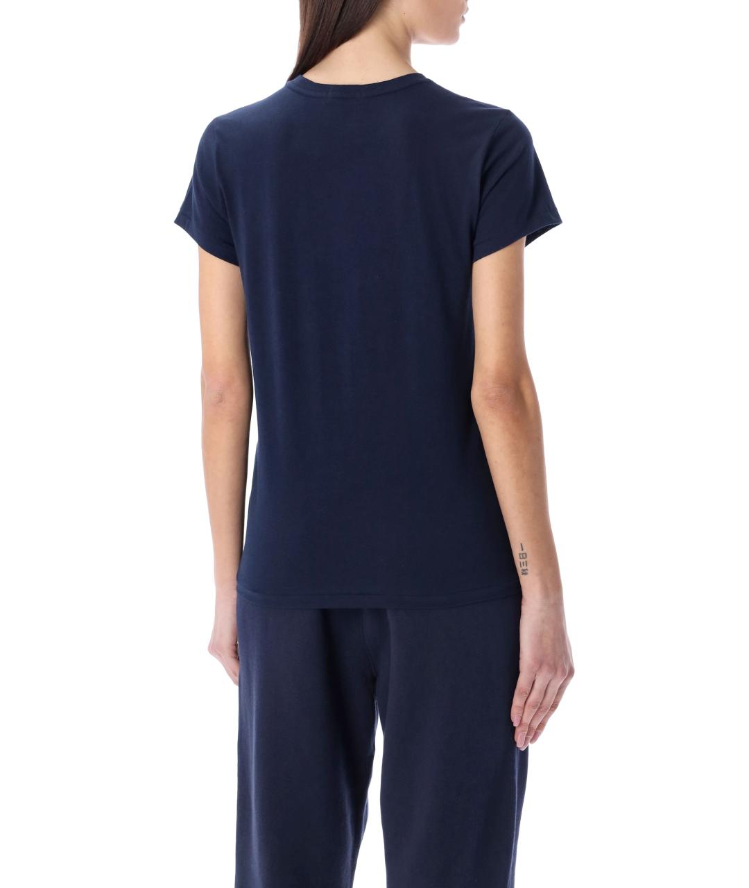 POLO RALPH LAUREN Темно-синяя хлопковая футболка, фото 3