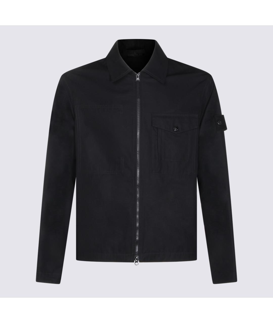 STONE ISLAND Черная хлопковая кэжуал рубашка, фото 4