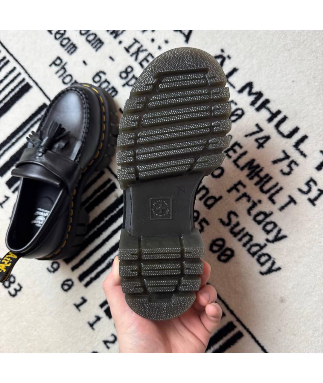 DR. MARTENS Черные кожаные лоферы, фото 5