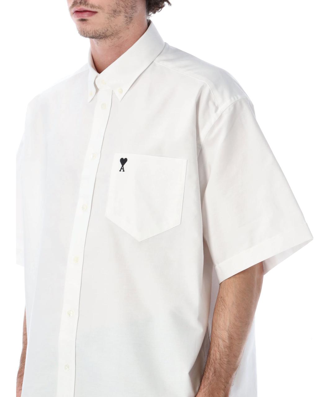 Ami Paris Белая хлопковая кэжуал рубашка, фото 4