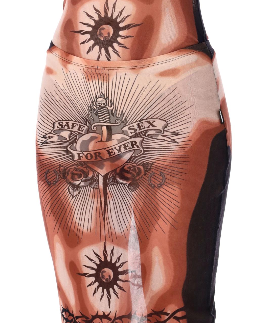 JEAN PAUL GAULTIER Мульти полиамидовая юбка миди, фото 3