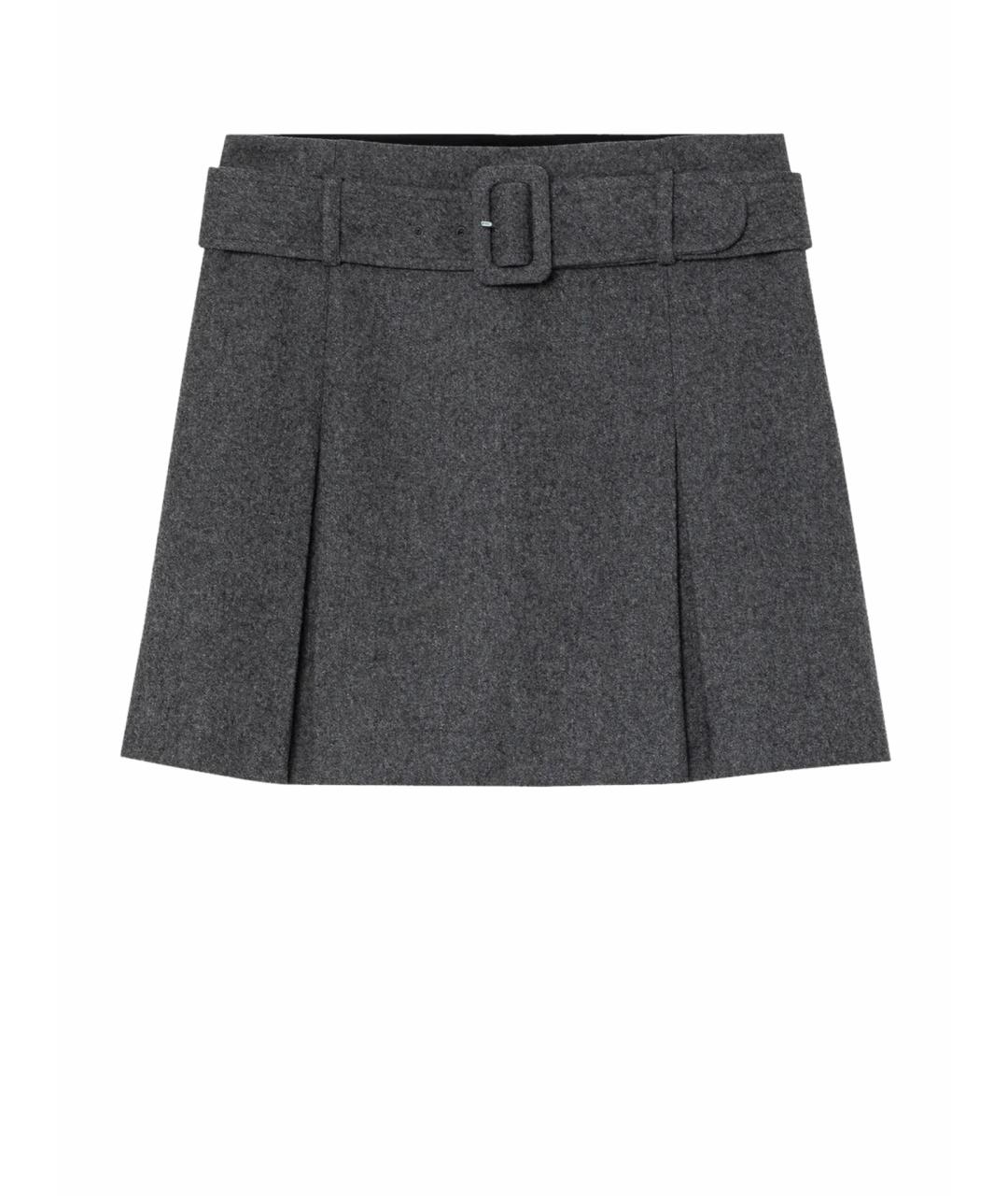 A.P.C. Серая шерстяная юбка мини, фото 1