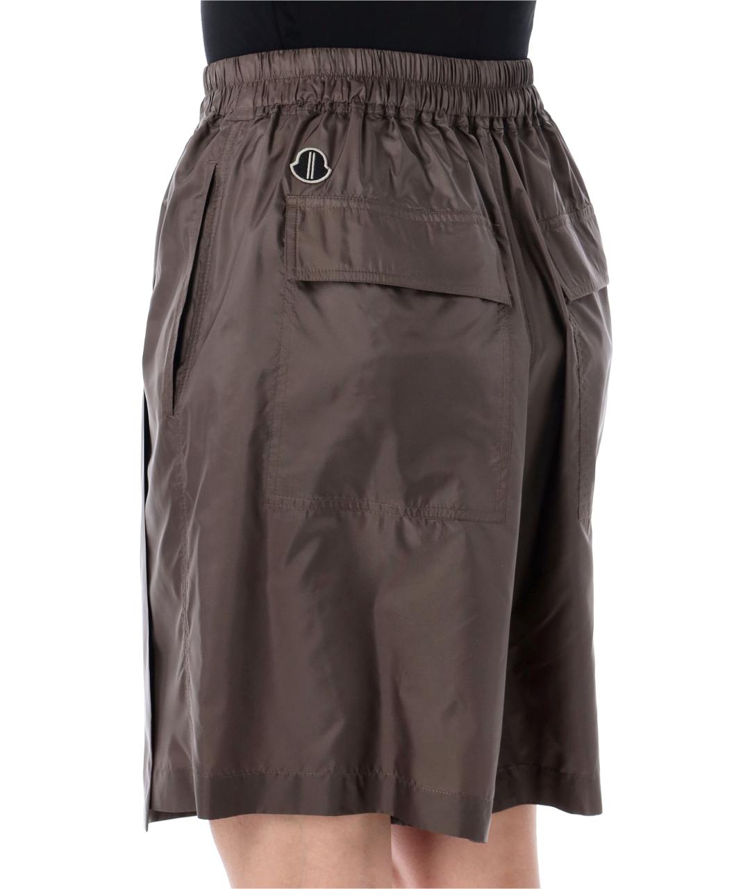 MONCLER Серые полиэстеровые шорты, фото 4