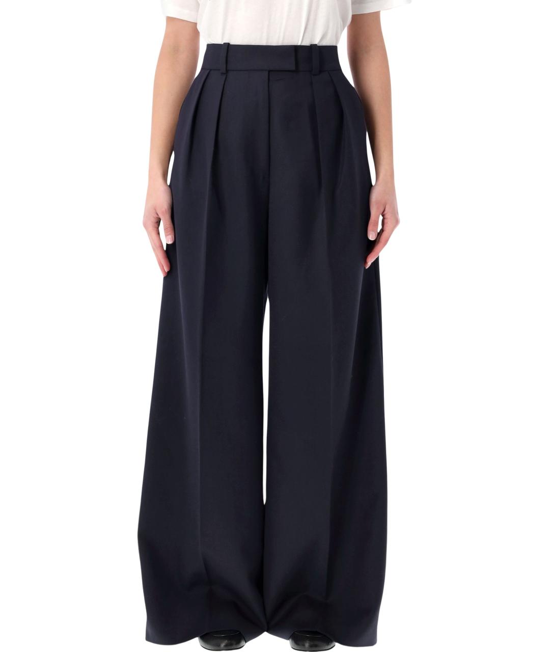 ANINE BING Синие полиэстеровые брюки широкие, фото 1