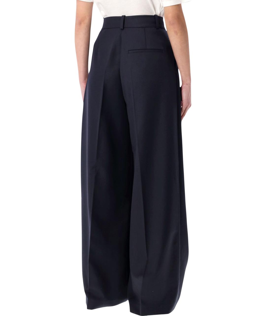 ANINE BING Синие полиэстеровые брюки широкие, фото 2