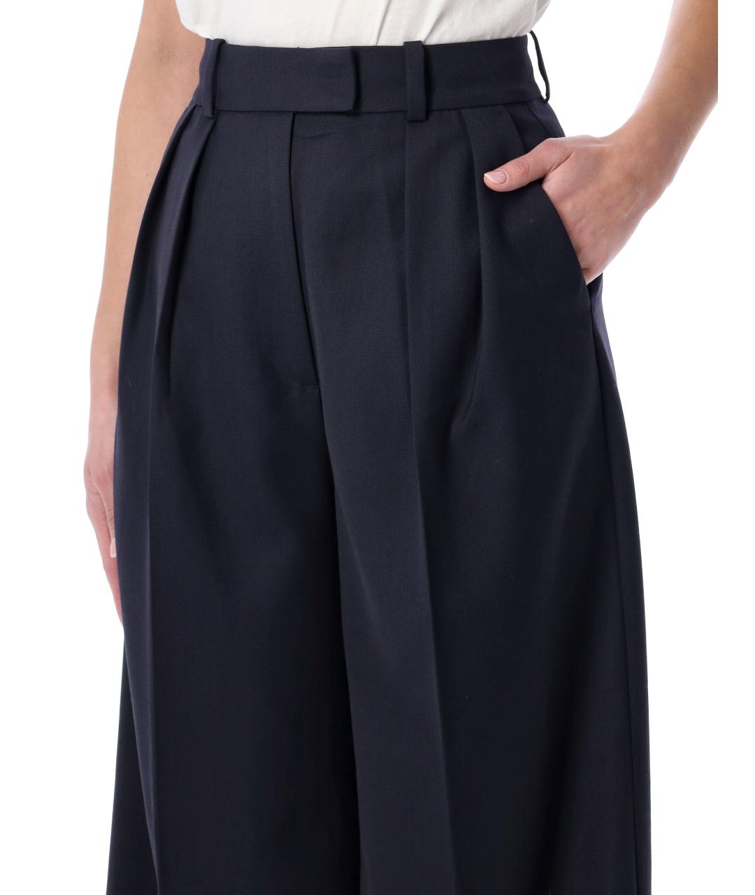 ANINE BING Синие полиэстеровые брюки широкие, фото 3